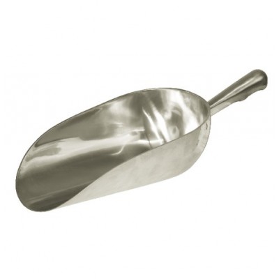 Meelschep/ voerschep aluminium rond (2,5 kg)